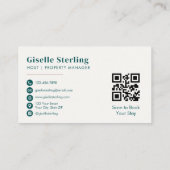 QR Code Short Term Rental Property Manager Visitenkarte (Rückseite)