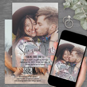 QR Code Sie sagte ja! Hochzeit Verlobung 2 Foto Save The Date