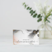 QR-Code Signatur Gold Abstrakte schwarze Farbe Visitenkarte (Stehend Vorderseite)