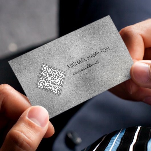 QR-Code Silber-Schimmer Visitenkarte