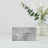 QR-Code Silber-Schimmer Visitenkarte (Stehend Vorderseite)