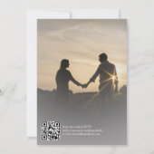 QR Code Silver Floral Wedding Einladung (Rückseite)