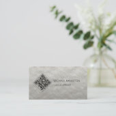 QR Code Silver Foil Modern Profile Business Card Visitenkarte (Stehend Vorderseite)