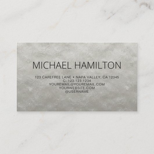 QR Code Silver Foil Modern Profile Business Card Visitenkarte (Rückseite)