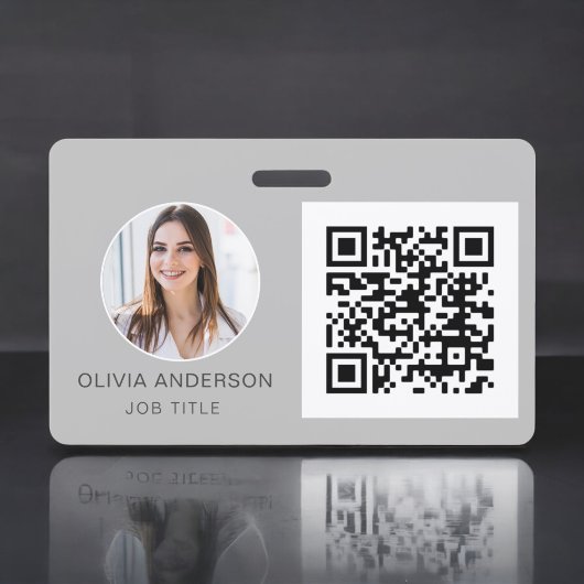 QR Code Silver Gray Foto Business Card Ausweis