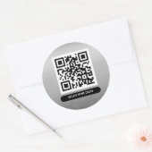 QR-Code Silver Platinum Einzigartiger Beruflicher Runder Aufkleber (Umschlag)