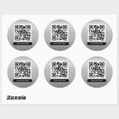 QR-Code Silver Platinum Einzigartiger Beruflicher Runder Aufkleber (Blatt)