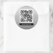 QR-Code Silver Platinum Einzigartiger Beruflicher Runder Aufkleber (Tasche)