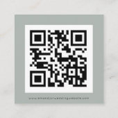 QR Code Silver Sage Green Wedding RSVP Enclosure Begleitkarte (Rückseite)