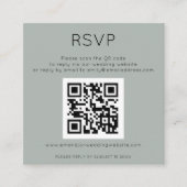 QR Code Silvery Sage Green Wedding RSVP Enclosure Begleitkarte (Vorderseite)