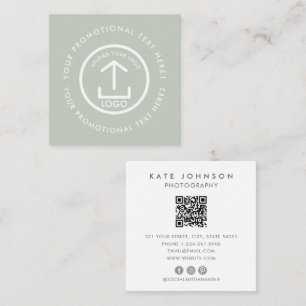 QR-Code-Skalierung für moderne Business-Logos Grün Quadratische Visitenkarte