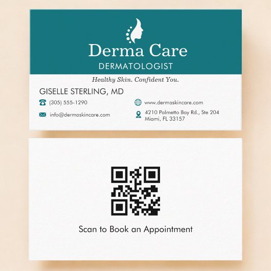 QR Code Skin Care Center Dermatologist Visitenkarte
