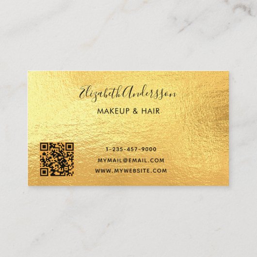 QR-Code-Skript für den Gold-Glitzer Visitenkarte (Rückseite)