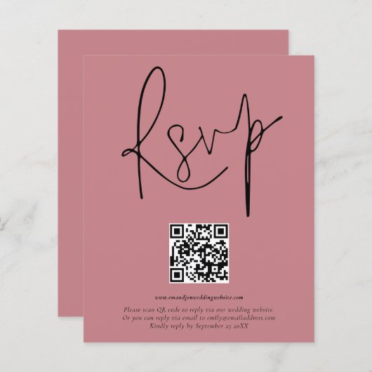 QR Code Skript Hochzeit Dusty Rose UAWG (Vorne/Hinten)