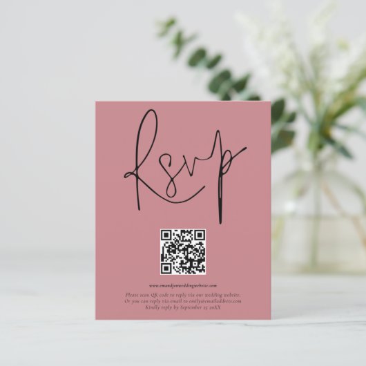 QR Code Skript Hochzeit Dusty Rose UAWG (Stehend Vorderseite)
