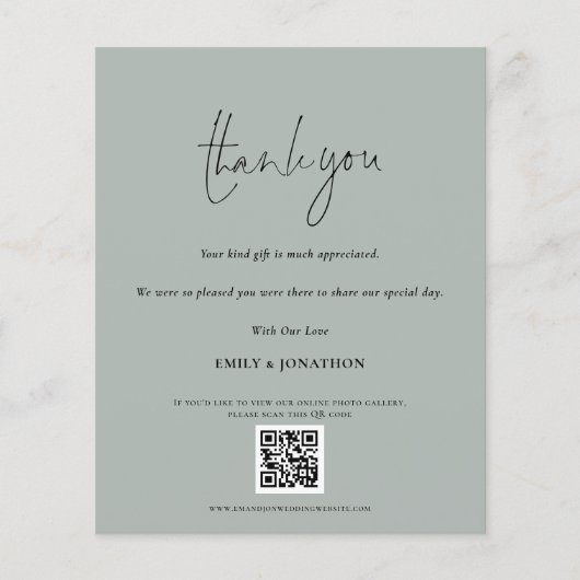 QR Code Skript Hochzeitsschreiben Foto Sage Danke (Vorderseite)