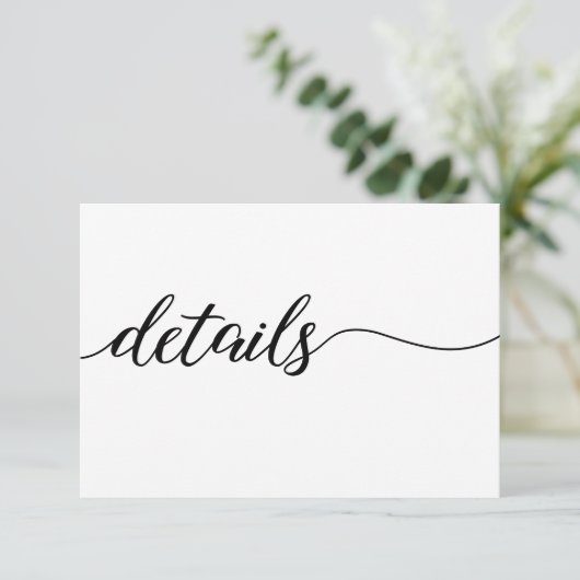 Qr-Code-Skript-Hochzeitswebsite Schwarz-weiße Begleitkarte (Stehend Vorderseite)