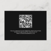 Qr-Code-Skript-Hochzeitswebsite Schwarz-weiße Begleitkarte (Rückseite)