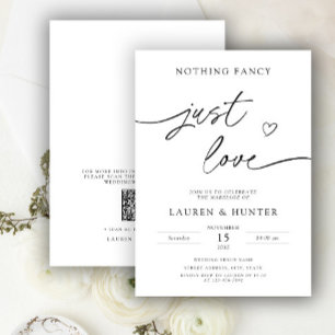 QR-Code Skript Nichts Extravagant nur Liebe Hochze Einladung