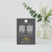 QR-Code Small Business Bewertung GOOGLE und YELP Visitenkarte (Stehend Vorderseite)