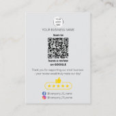 QR code small business review GOOGLE and YELP  Visitenkarte (Rückseite)