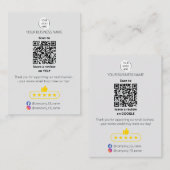 QR code small business review GOOGLE and YELP  Visitenkarte (Vorne/Hinten)