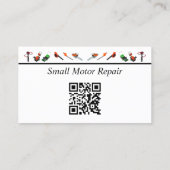 QR Code Small Engine Repair Custom Business Cards Visitenkarte (Rückseite)