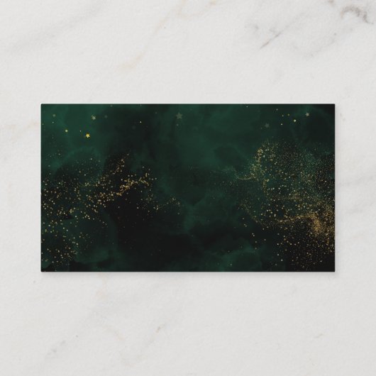 Qr Code Smarald Green Magic Gold Wedding RVSP Begleitkarte (Rückseite)