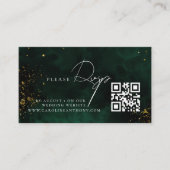 Qr Code Smarald Green Magic Gold Wedding RVSP Begleitkarte (Vorderseite)