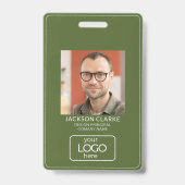 QR Code Smart Contact: Olive Green Business ID Ausweis (Vorderseite)