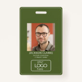 QR Code Smart Contact: Olive Green Business ID Ausweis (Vorderseite)