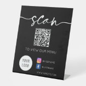 QR Code Social Media Black Sockelschild (Vorderseite)