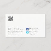 QR Code Social Media Blue Wind Visitenkarte (Rückseite)