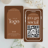 QR Code Social Media Boho Terracotta Modern Logo Visitenkarte