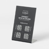 QR Code Social Media Connect mit US Business Logo Sockelschild (Vorderseite)