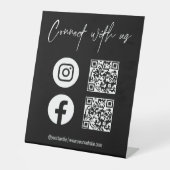 QR Code Social Media Connect mit US Business Sockelschild (Vorderseite)