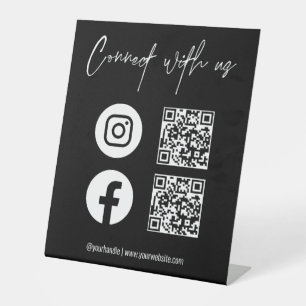 QR Code Social Media Connect mit US Business Sockelschild
