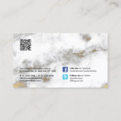 QR Code Social Media Design Gold-Marmor Visitenkarte (Rückseite)