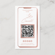 QR Code Social Media Feminine Moderne Rose Gold Bu