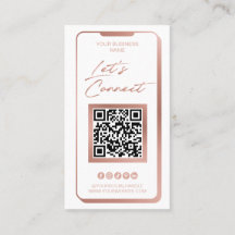 QR Code Social Media Feminine Moderne Rose Gold Bu