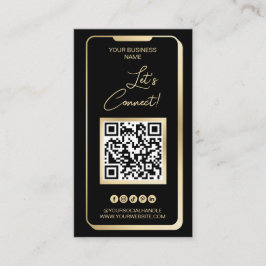 QR Code Social Media Feminine Modernes Gold Busine Visitenkarte