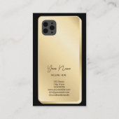QR Code Social Media Feminine Modernes Gold Busine Visitenkarte (Rückseite)