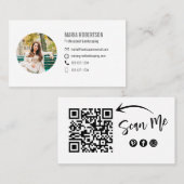 QR Code Social Media Foto Beruflich Visitenkarte (Vorne/Hinten)