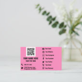 QR Code Social Media Hologram Business Card Visitenkarte (Stehend Vorderseite)