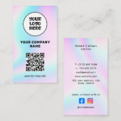 QR-Code Social Media Holographic Visitenkarte (Vorne/Hinten)