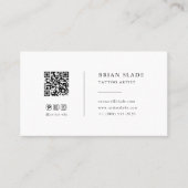 QR Code Social Media Icon Minimalistisch Tattoo Ar Visitenkarte (Vorderseite)