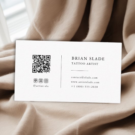 QR Code Social Media Icon Minimalistisch Tattoo Ar Visitenkarte