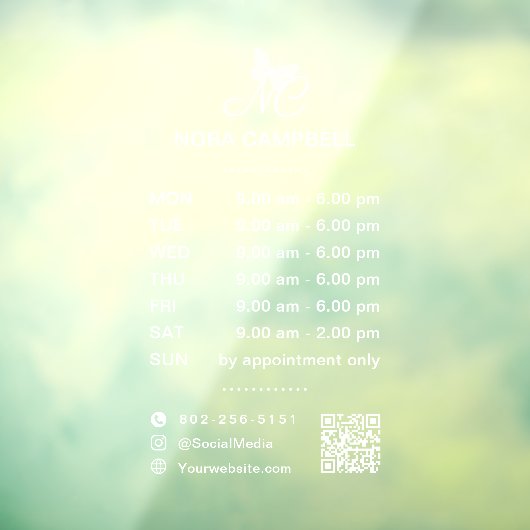 QR Code Social Media Icons für Geschäftsöffnungsze Fensteraufkleber (Blatt 3)