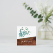 QR Code & Social Media Icons Quadratische Visitenkarte (Stehend Vorderseite)