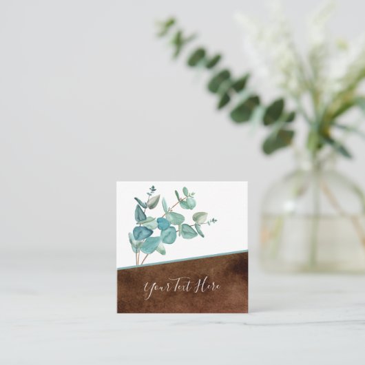 QR Code & Social Media Icons Quadratische Visitenkarte (Stehend Vorderseite)